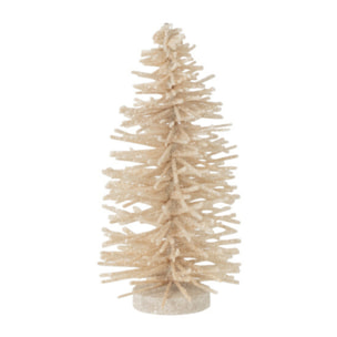 J-Line décoration Sapin De Noël Paillettes - bois - blanc - small