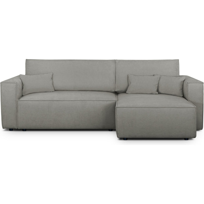 Canapé d'angle convertible 4 places en tissu chenille - LIVIA