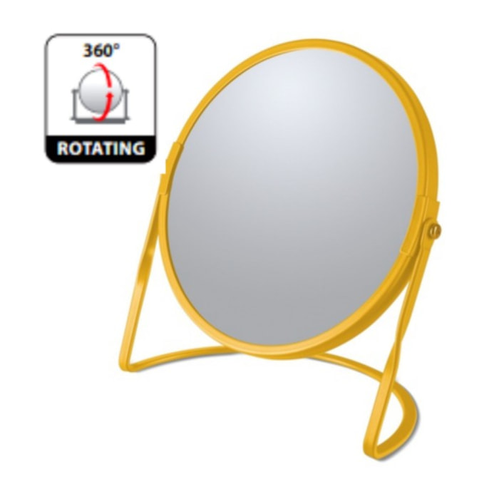 Miroir grossissant sur pied Acier AKIRA Safran mat Spirella