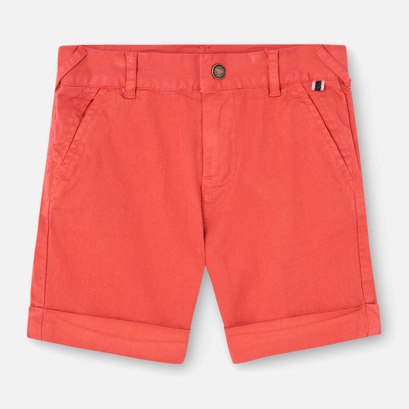 Bermudas para niÃ±o en liso de color naranja, PantalÃ³n, niÃ±o