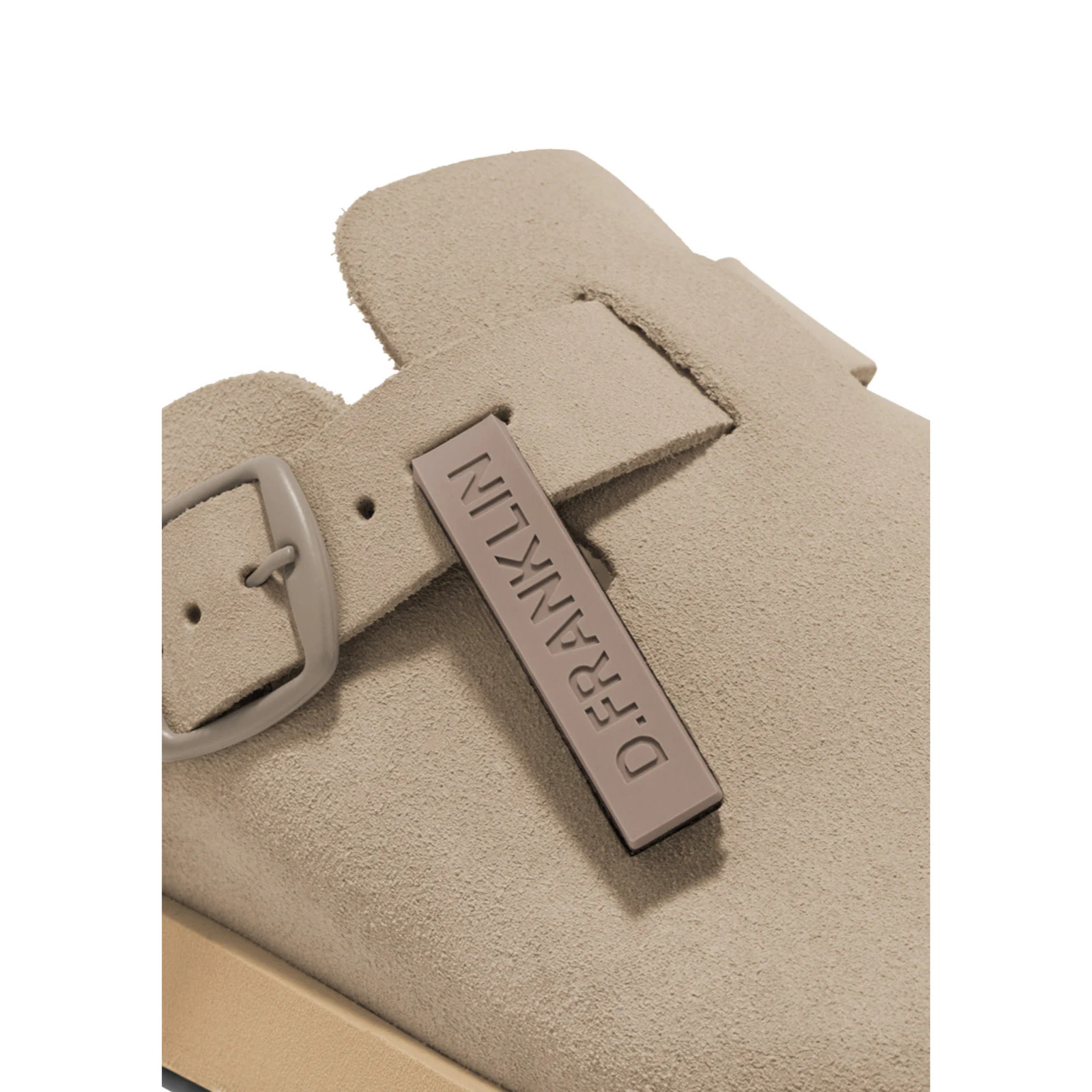 Sandalias Cerradas Vibe Clog Mujer Cierre Hebilla Color Taupe