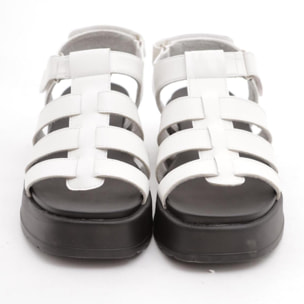 SANDALO FLATFORM RAGNO CHOCOLA' BIANCO