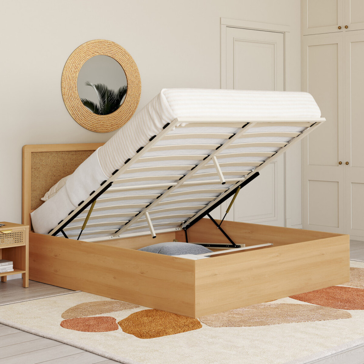 Lit coffre Eva cannage