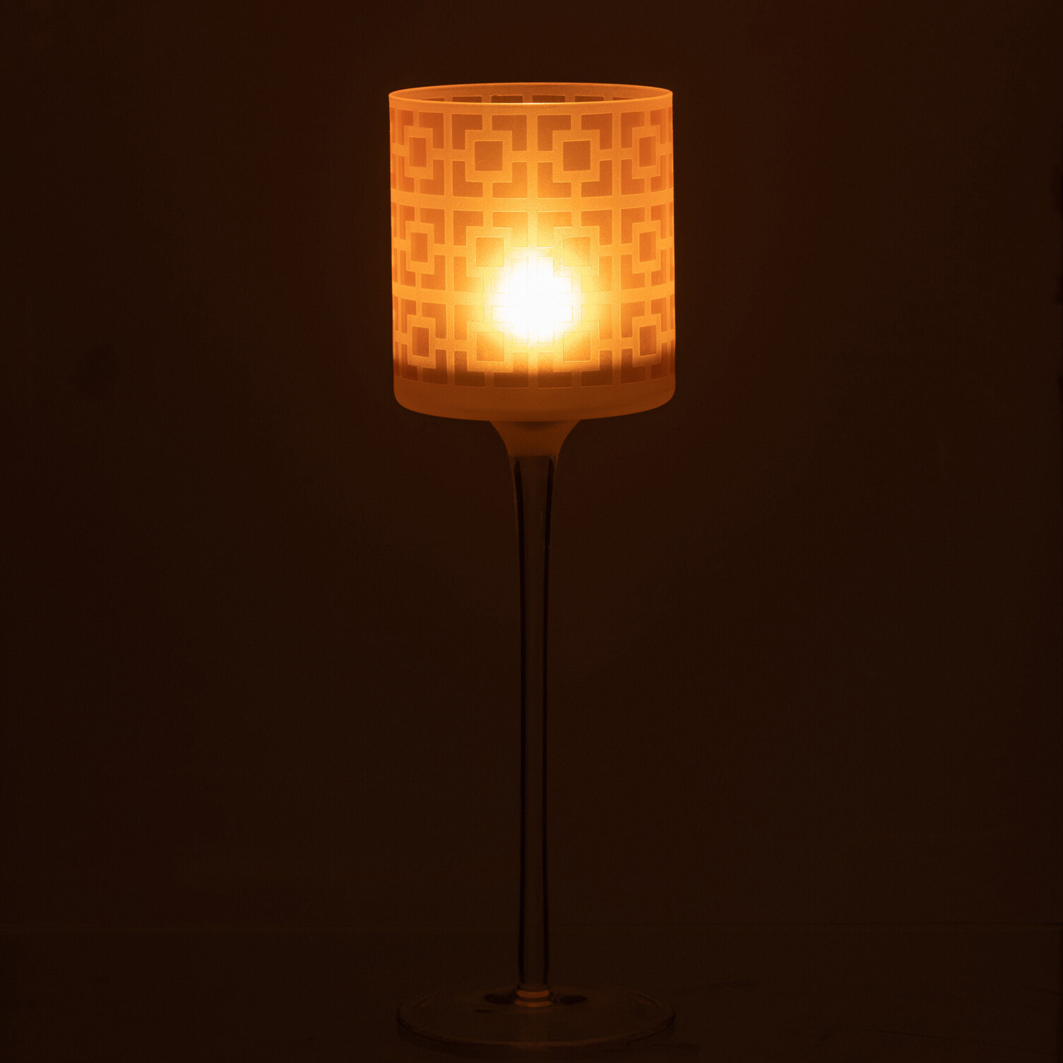 J-Line photophore Sur Pied - verre - beige - large