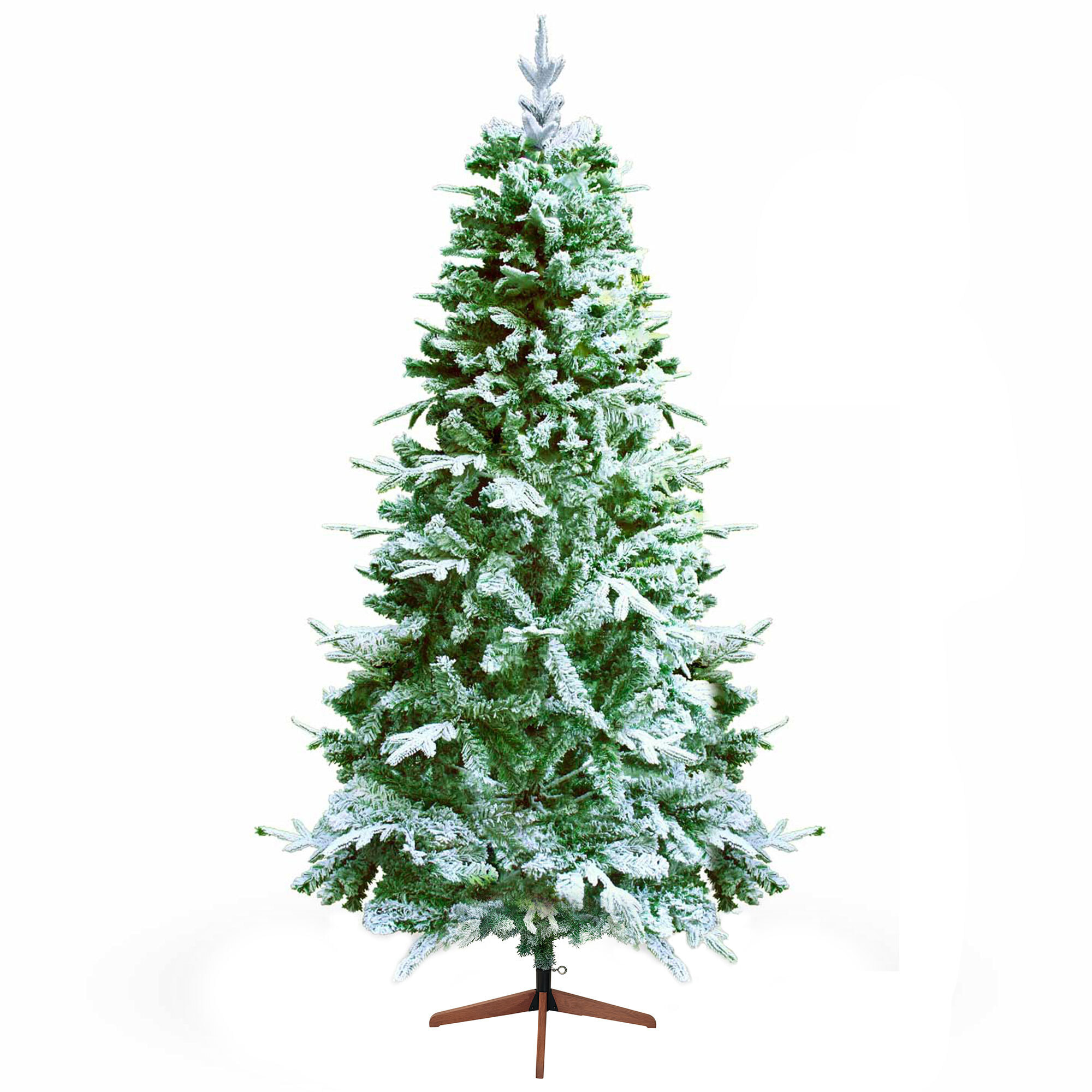 Donder - Albero di Natale innevato effetto realistico in PE e PVC Ø99x210H, 658 rami