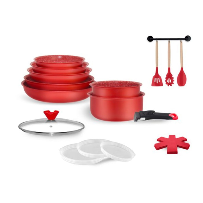 AM. BATTERIE 18PCS ROUGE