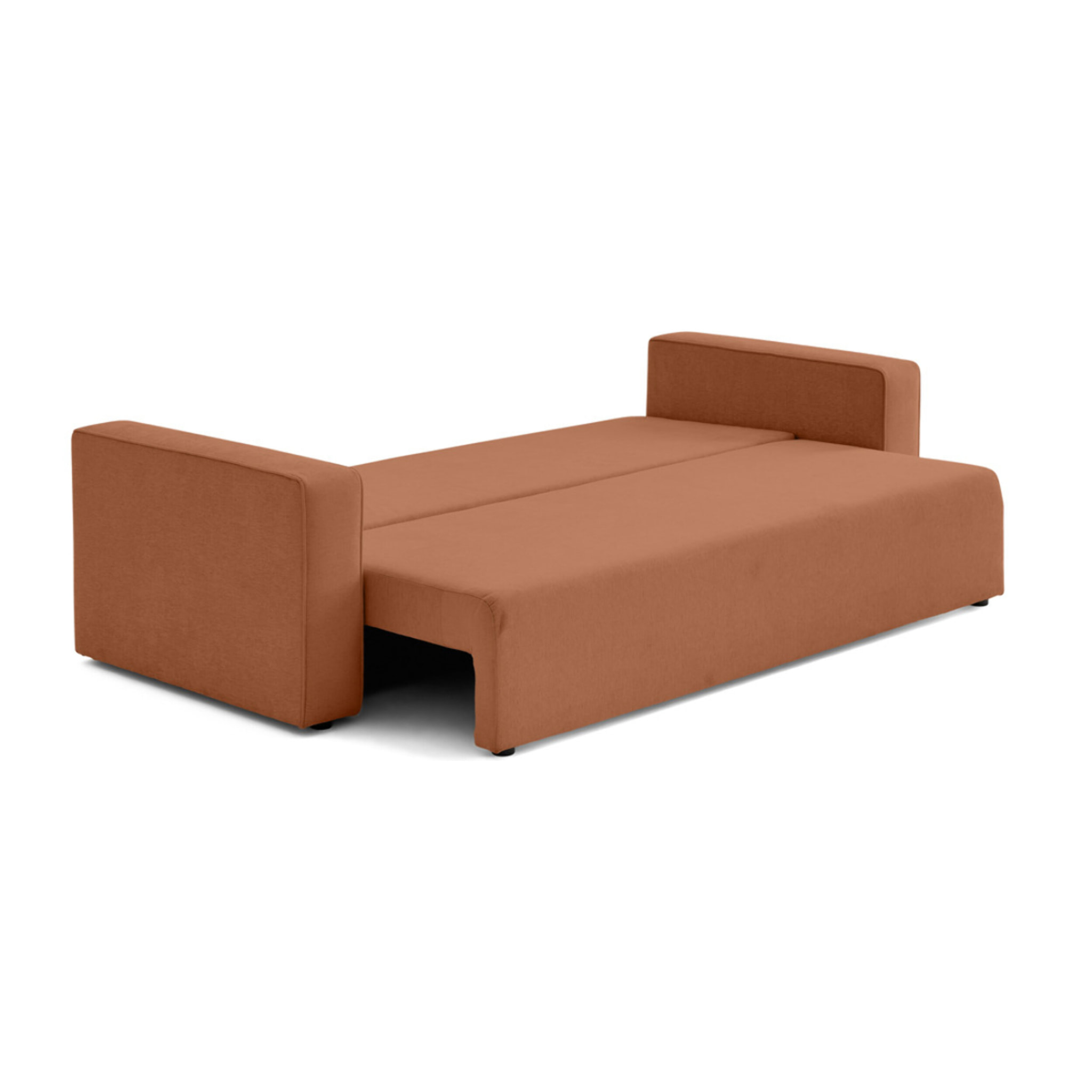 Topaze - canapé 3 places - convertible avec coffre - en tissu - Terracotta