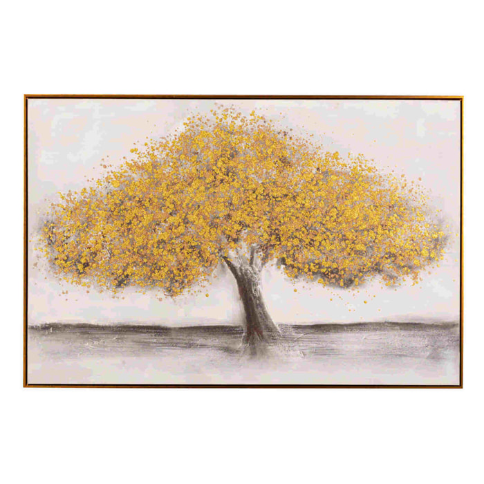 Cuadro Arbol Con Marco Champagne 120x4x80 Cm