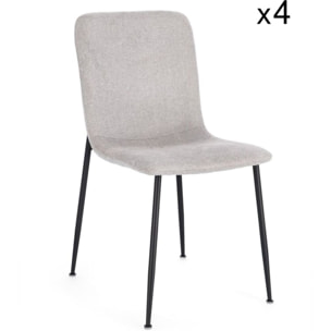 Set di sedie RINAS grigio chiaro e gambe acciaio nero