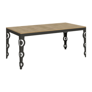 Table extensible 90x180/284 cm Karamay Evolution Chêne Nature cadre Anthracite