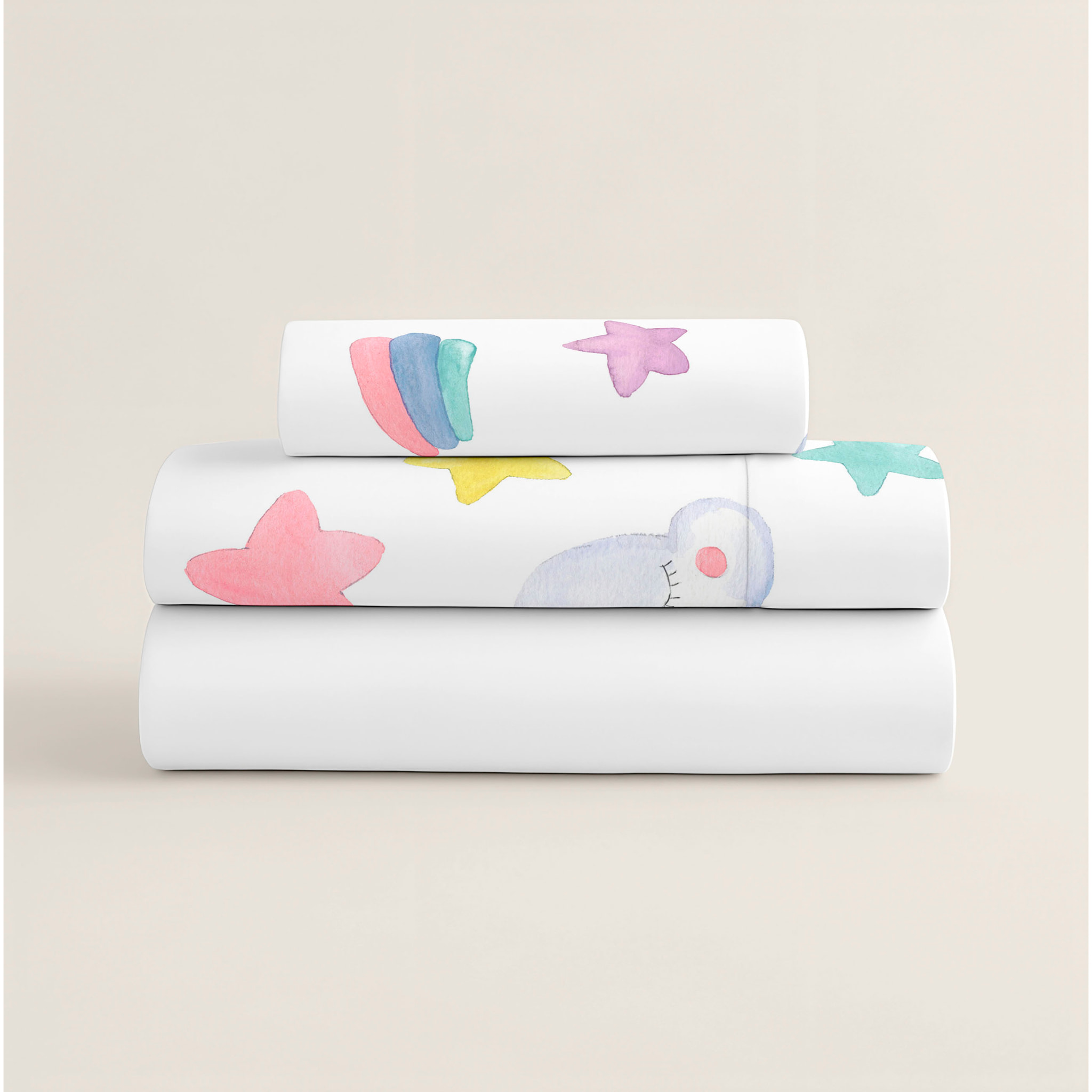 Cool Kids - Juego de Sábanas Estampadas - Infantil - Incluye 1 Funda de Almohada + 1 Sábana Bajera - 100% Algodón - Confetti
