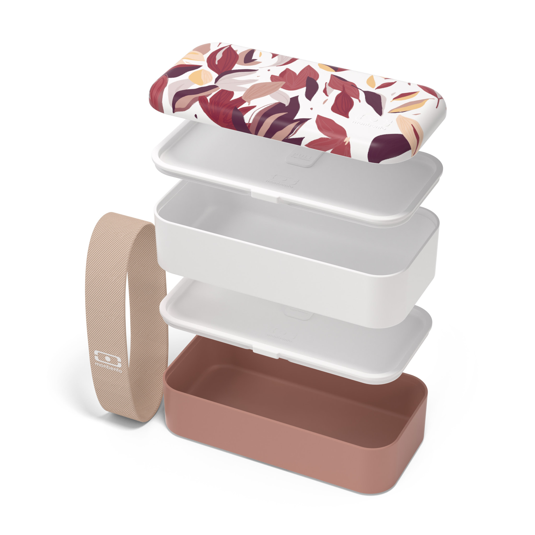 Set repas lunch box 2 étages 1L rose Vegetal + accessoires