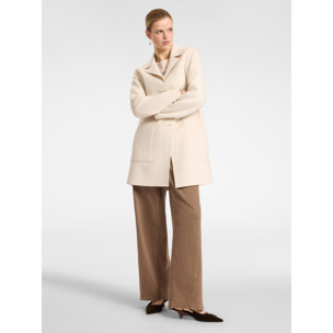 Elena Mirò - Cappotto sartoriale in tessuto double - Beige