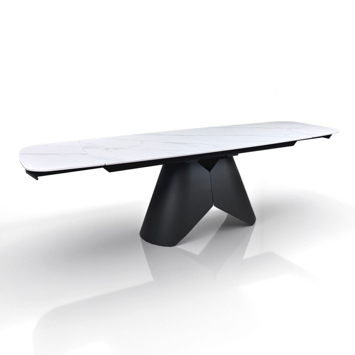 Tomasucci Table extensible KAJA en marbre blanc - GRIS