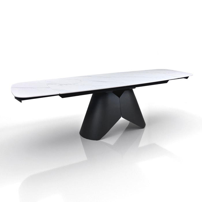 Tomasucci Table extensible KAJA en marbre blanc - GRIS