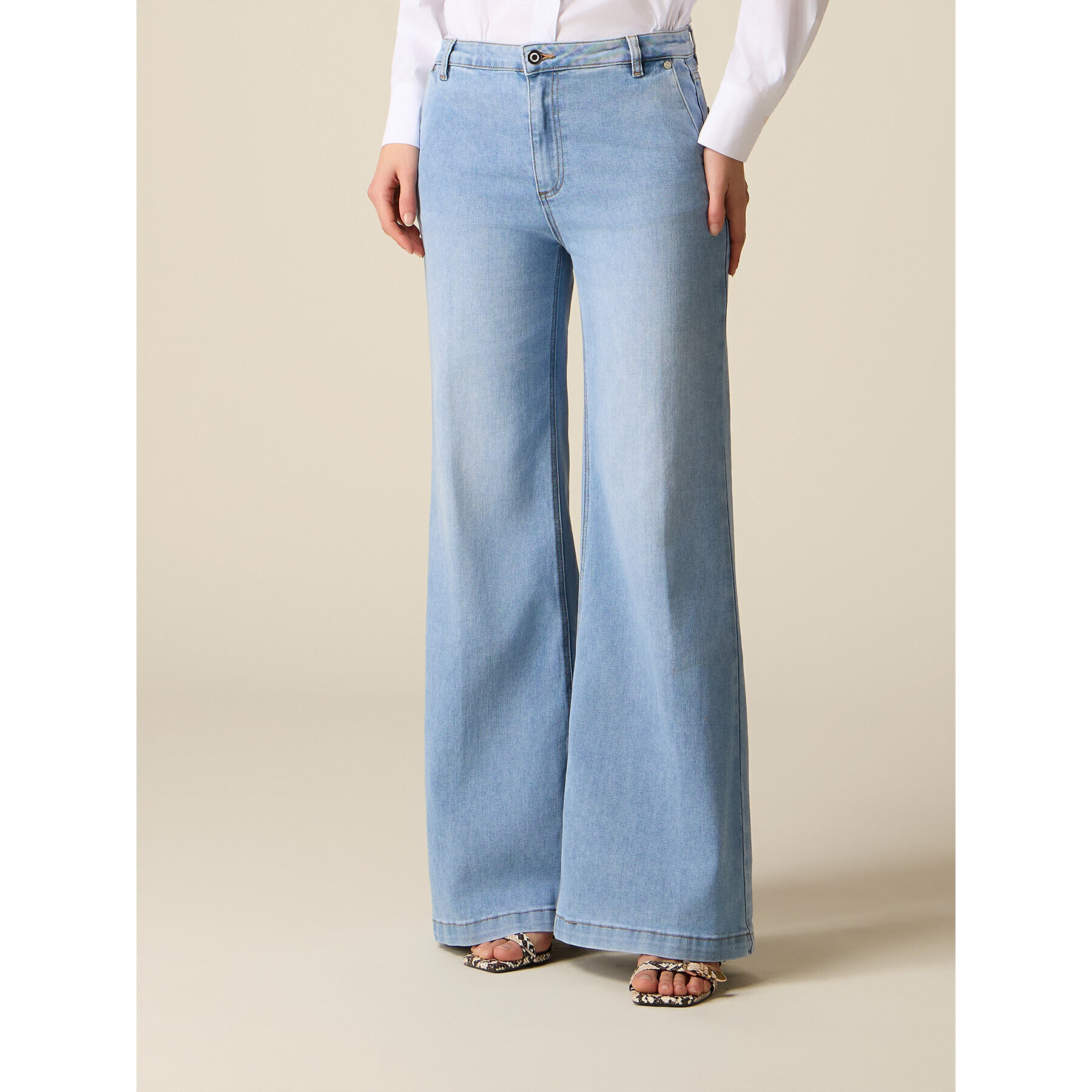Oltre - Jeans palazzo - Light - blue