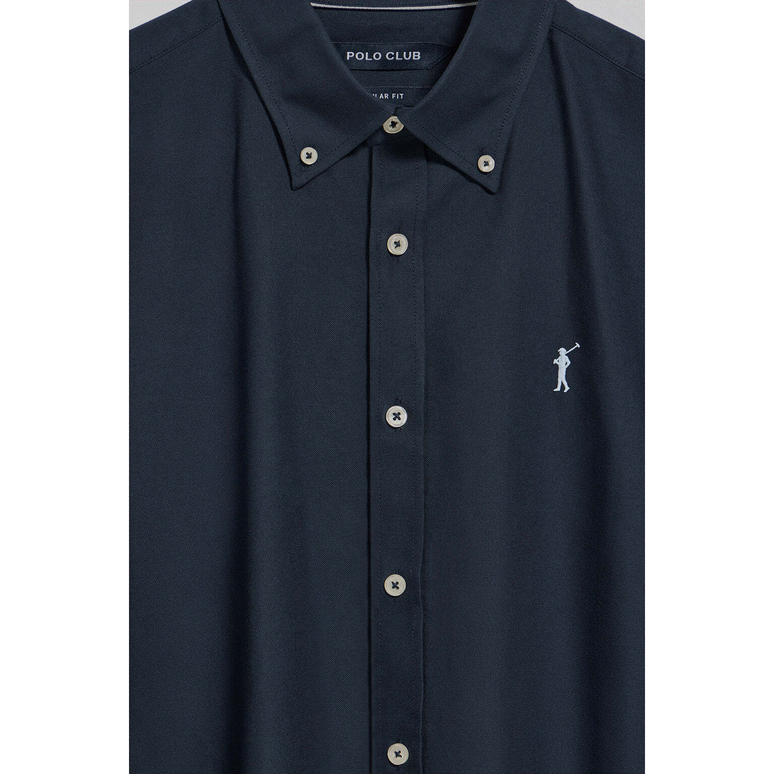 Camisa oxford azul marino con logo bordado Rigby Go