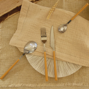 Lot de 6 couteaux jaunes en acier inoxydable COLORAMA