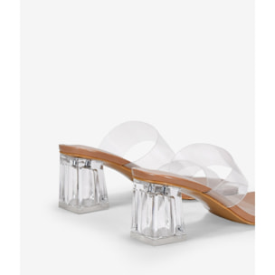 Sandalias de tacón transparentes