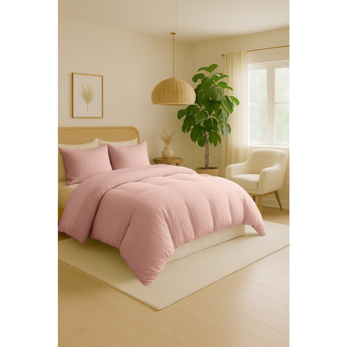 Parure De Couette 3pcs 100% gaze De Coton Rose