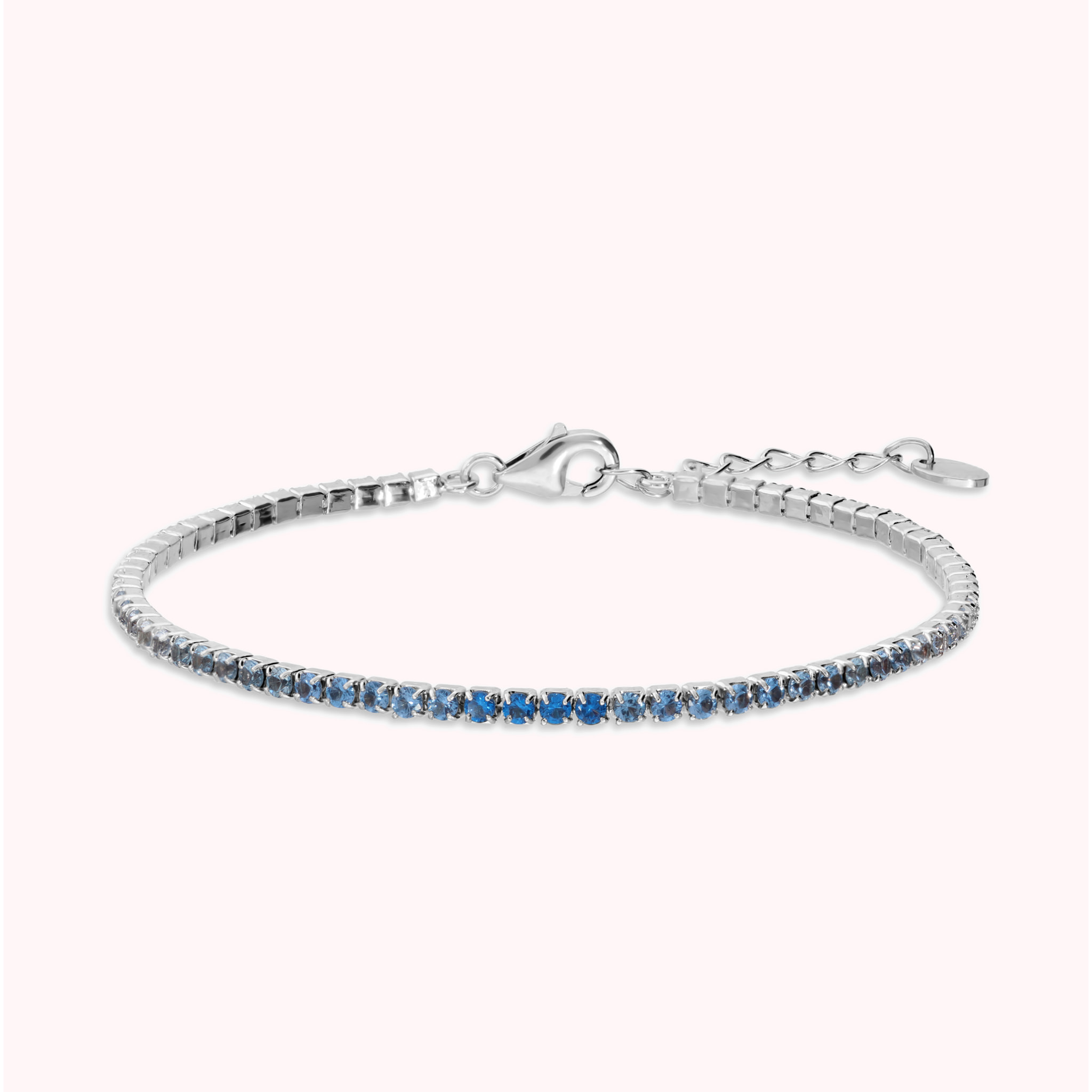 Bracciale Tennis con Cubic Zirconia Blu Effetto Degradé