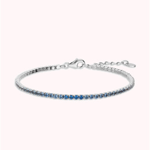 Bracciale Tennis con Cubic Zirconia Blu Effetto Degradé