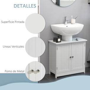 Mueble Armario para Debajo del Lavabo con 2 Puertas para Cuarto de Baño o WC