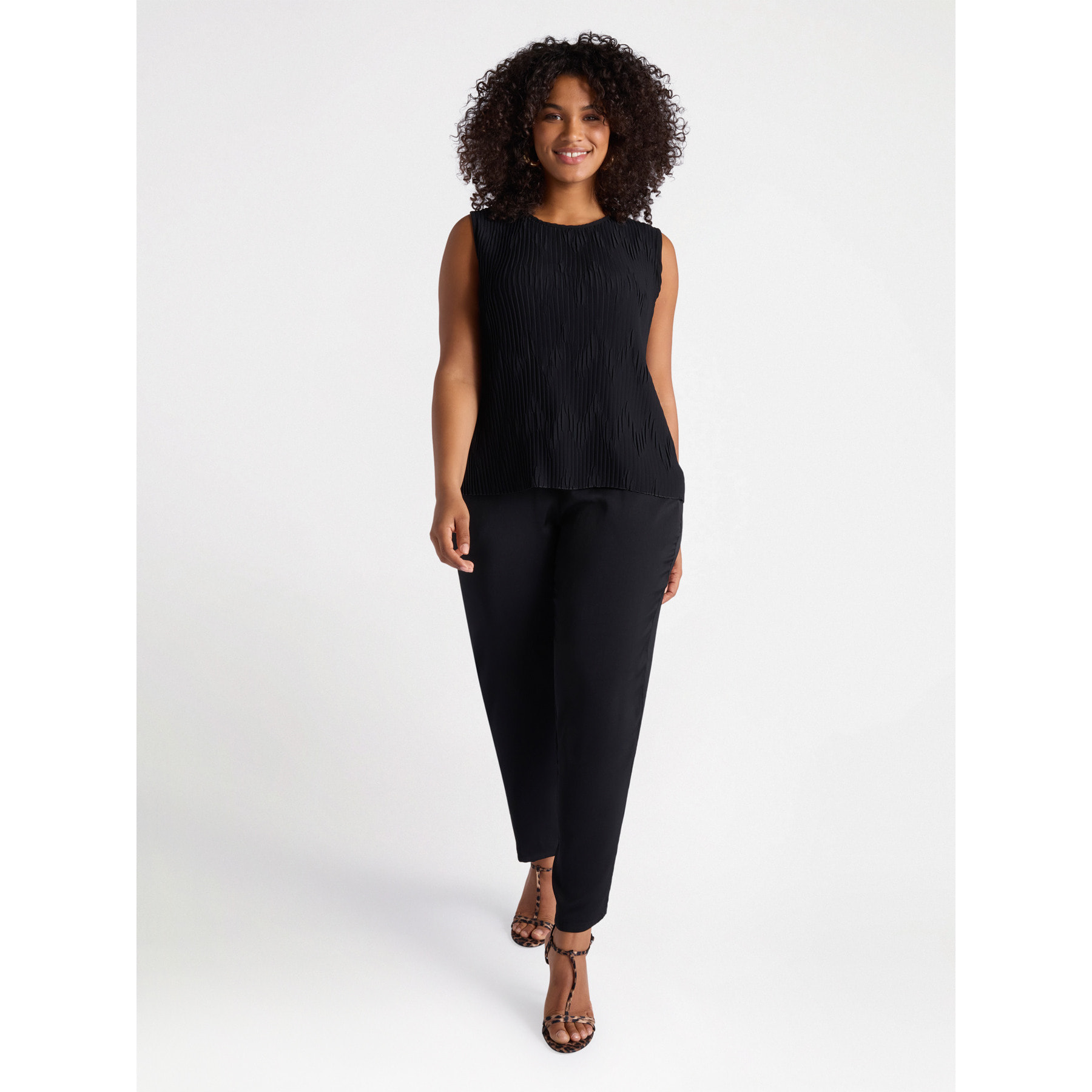 Fiorella Rubino - Top plisado - Negro