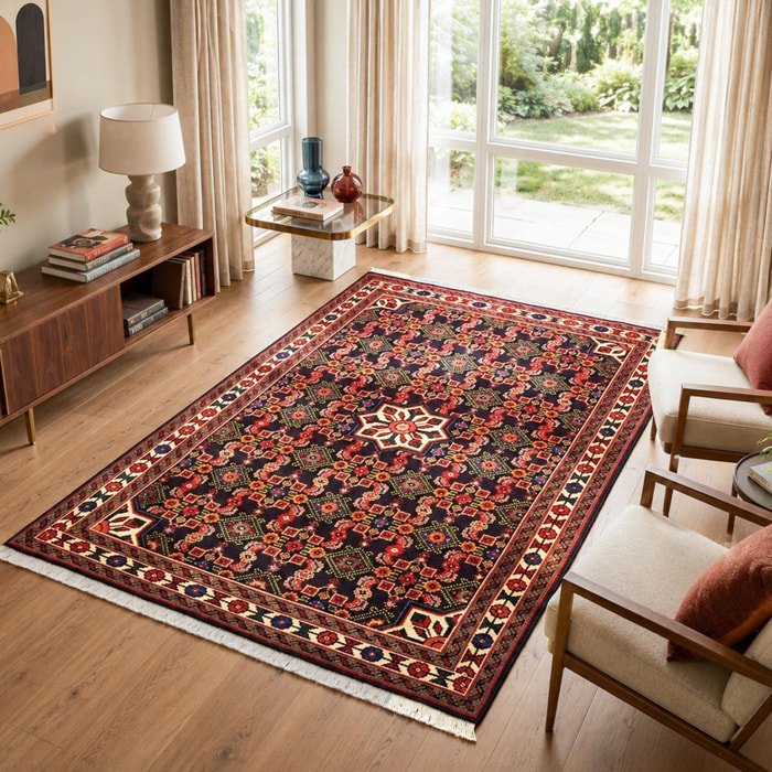 Tapis d'orient au motif oriental, noué main, EPAGA