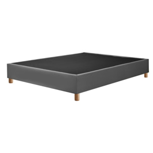 Ensemble Matelas Iceberg - Gamme Luxe Hôtelière - avec son sommier Cancun en similicuir gris