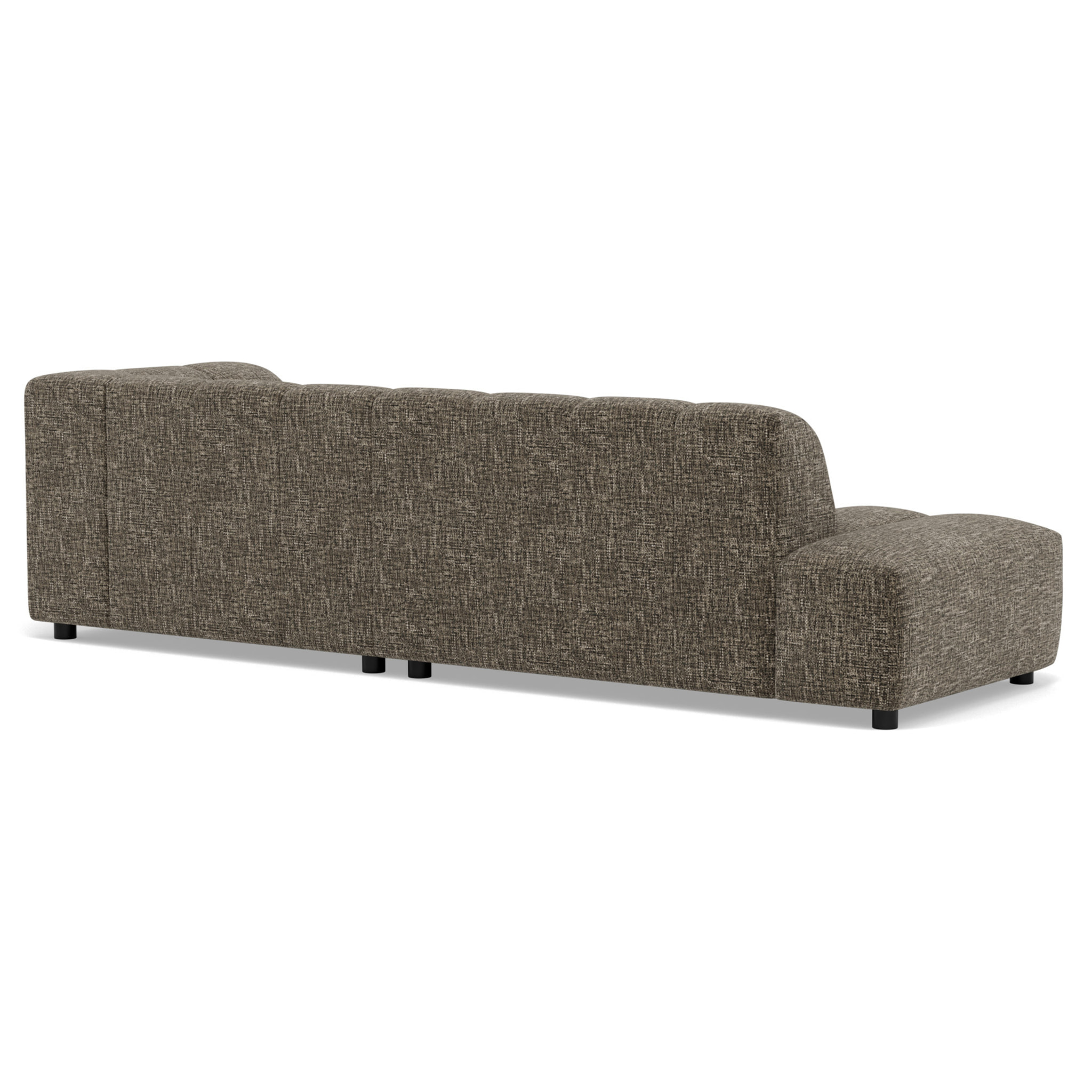 Curtis - canapé d'angle droit 4 places sans accoudoir en tissu texturé - Vert Olive