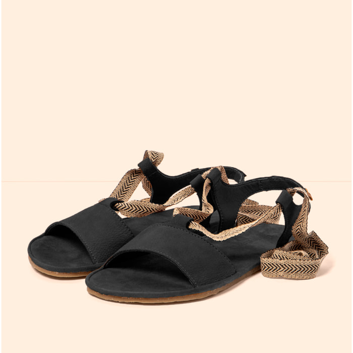Sandalias N5685 NOBUCK LAVADO BLACK/SATYA color Black