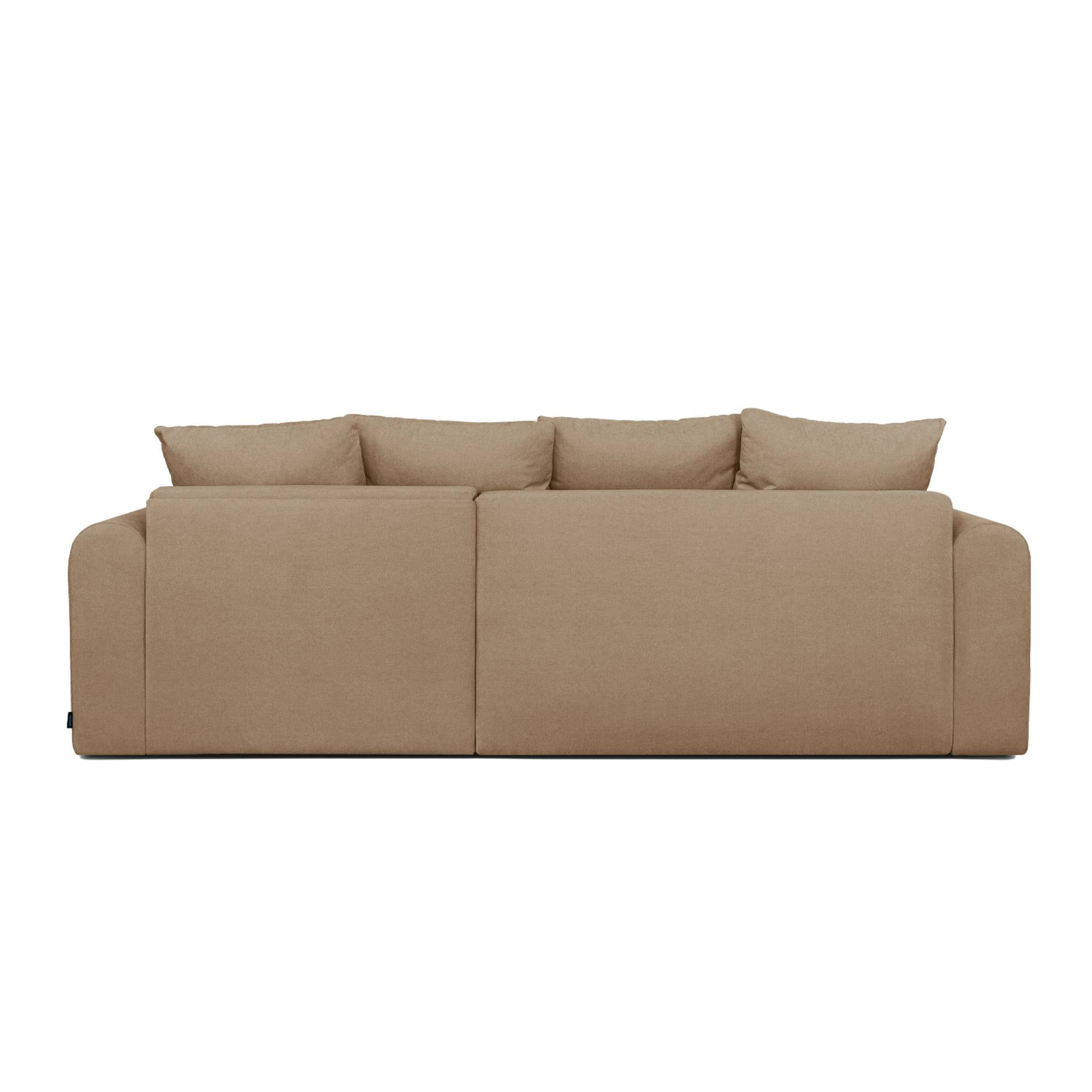 Canapé d'angle convertible réversible 3 places tissu chenille avec coffre ALMO