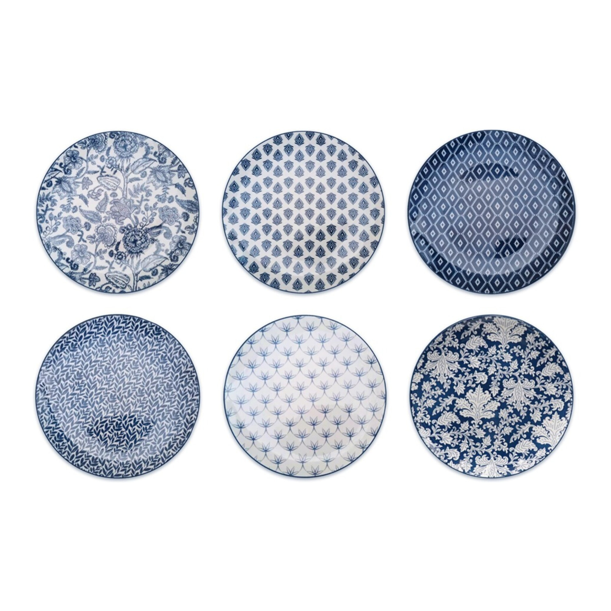 Lot de 6 grandes assiettes, MAJORELLE