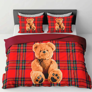 Parure Copripiumino in 100% Cotone con Federe Coordinate, Morbida e Traspirante, Certificata OEKO-TEX, Fantasie Moderne per Camera da Letto