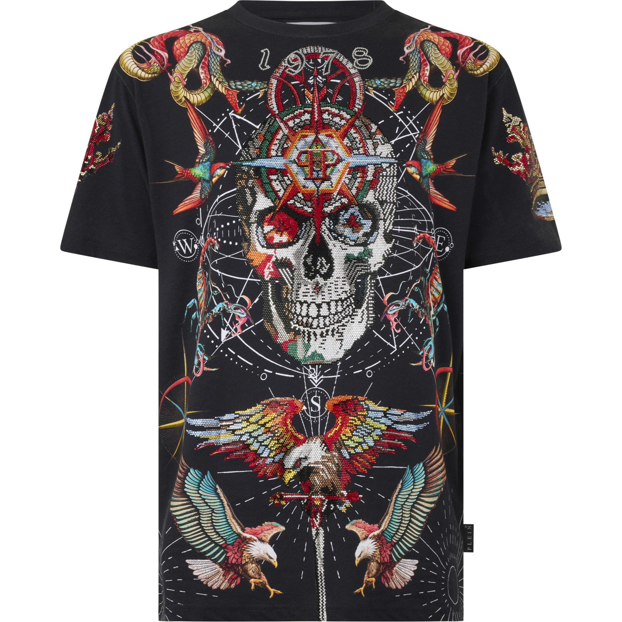 PHILIPP PLEIN Round Neck T-Shirt Tattoo Stones