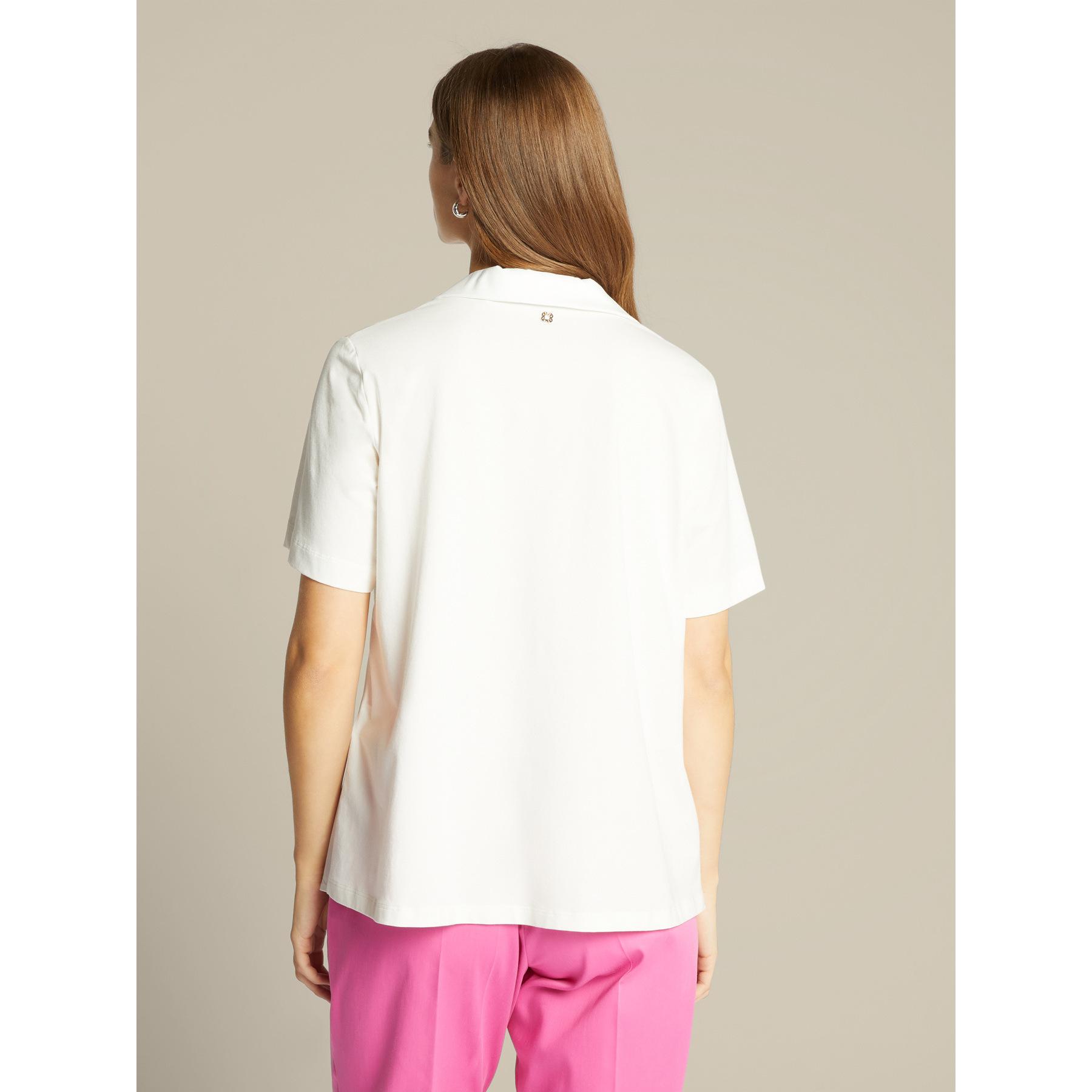 Elena Mirò - T-shirt con colletto e revers - Bianco