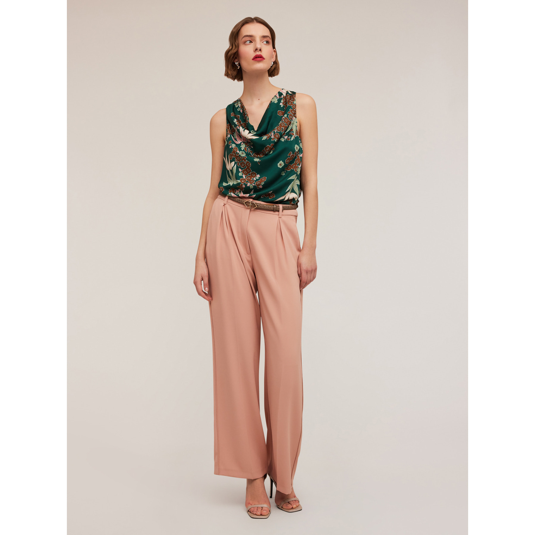 Motivi - Top satin fantasia decò - Verde