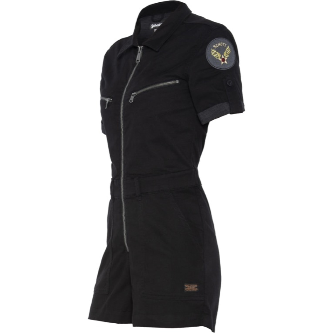 TRSWIFTW SHORT JUMPSUIT WITH MILITARY BADGES IN TENCEL 63% COTTON 18% TENCEL 15% POLYESTER 4% ELASTANE Nero