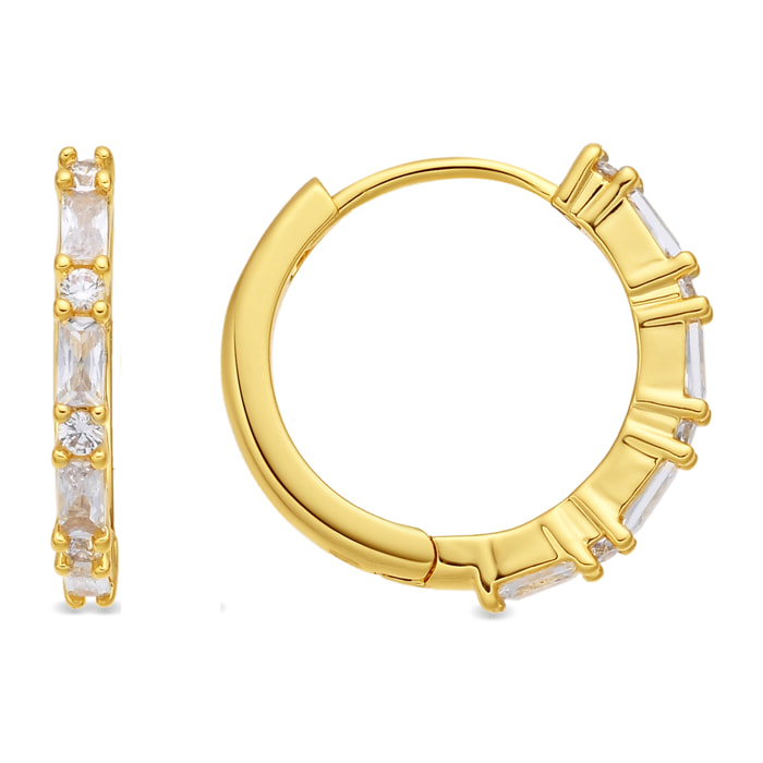 Pendientes de Circonita Brillante acabado en oro amarillo de 18k