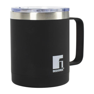Taza de Viaje 350ml en Acero inoxidable Negro LOVERS Bergner