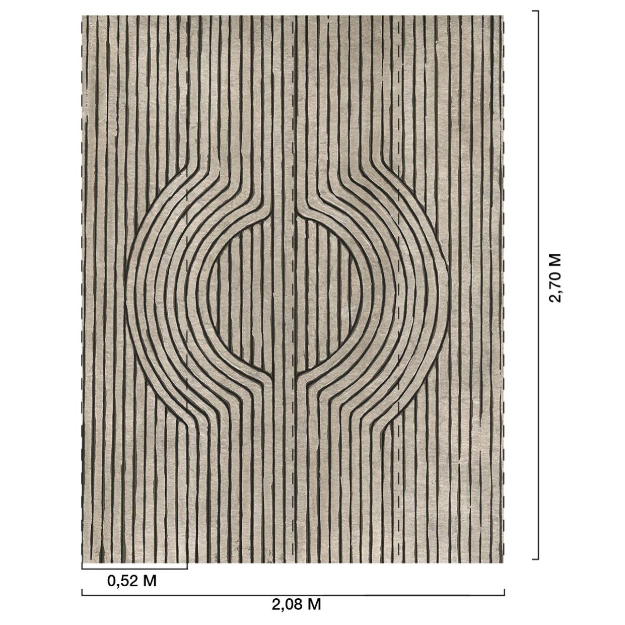 Papier peint graphique bois de cedre Intissé