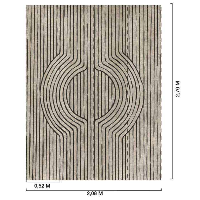 Papier peint graphique bois de cedre Intissé