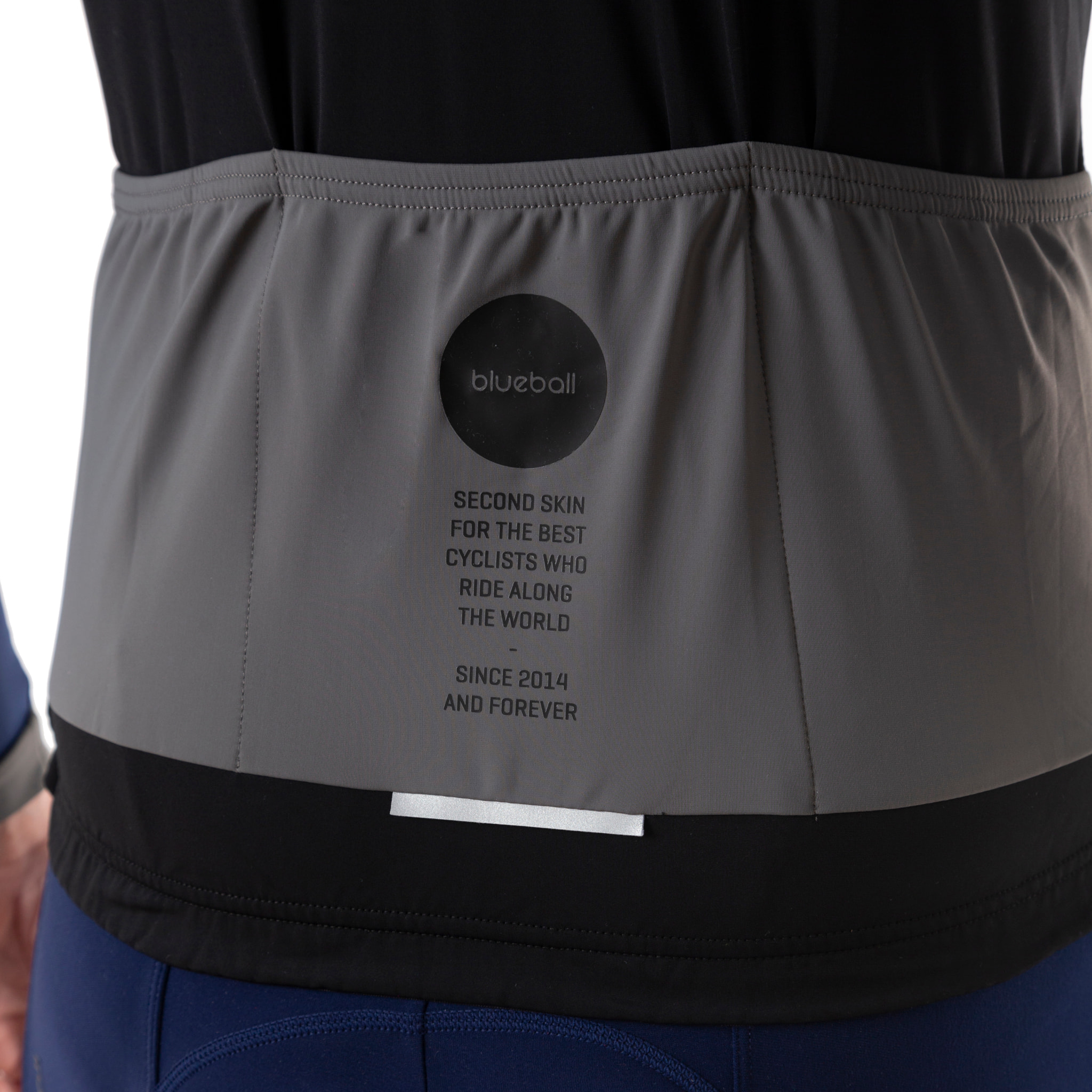 camiseta ciclismo hombre manga larga azul /negro