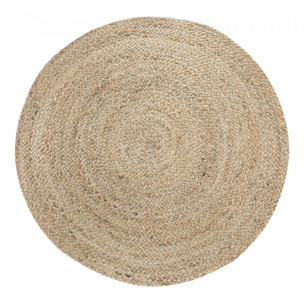 Tapis rond tissé en jute motif uni POMU