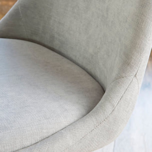 Chaise rembourrée Devon -tissu et bois-couleur beige 47 x 87 x 51 cm