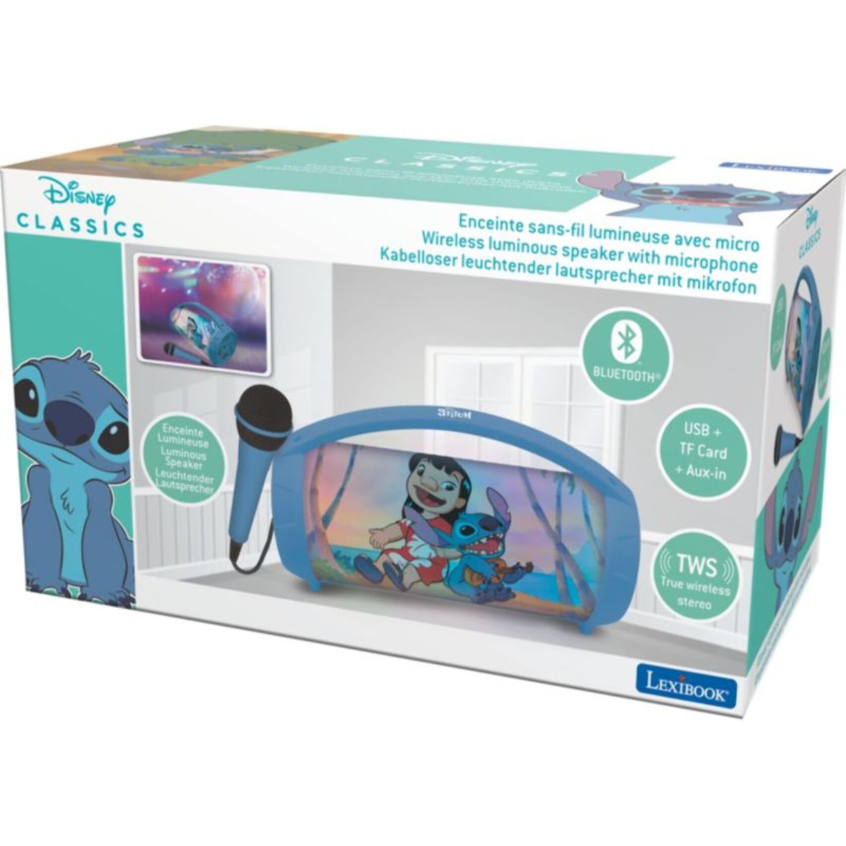 Radio réveil LEXIBOOK Lumineuse avec Micro Stitch