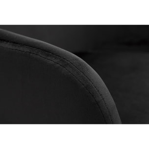 Tabourets de bar réglables en velours noir et métal (lot de 2) AMIKA