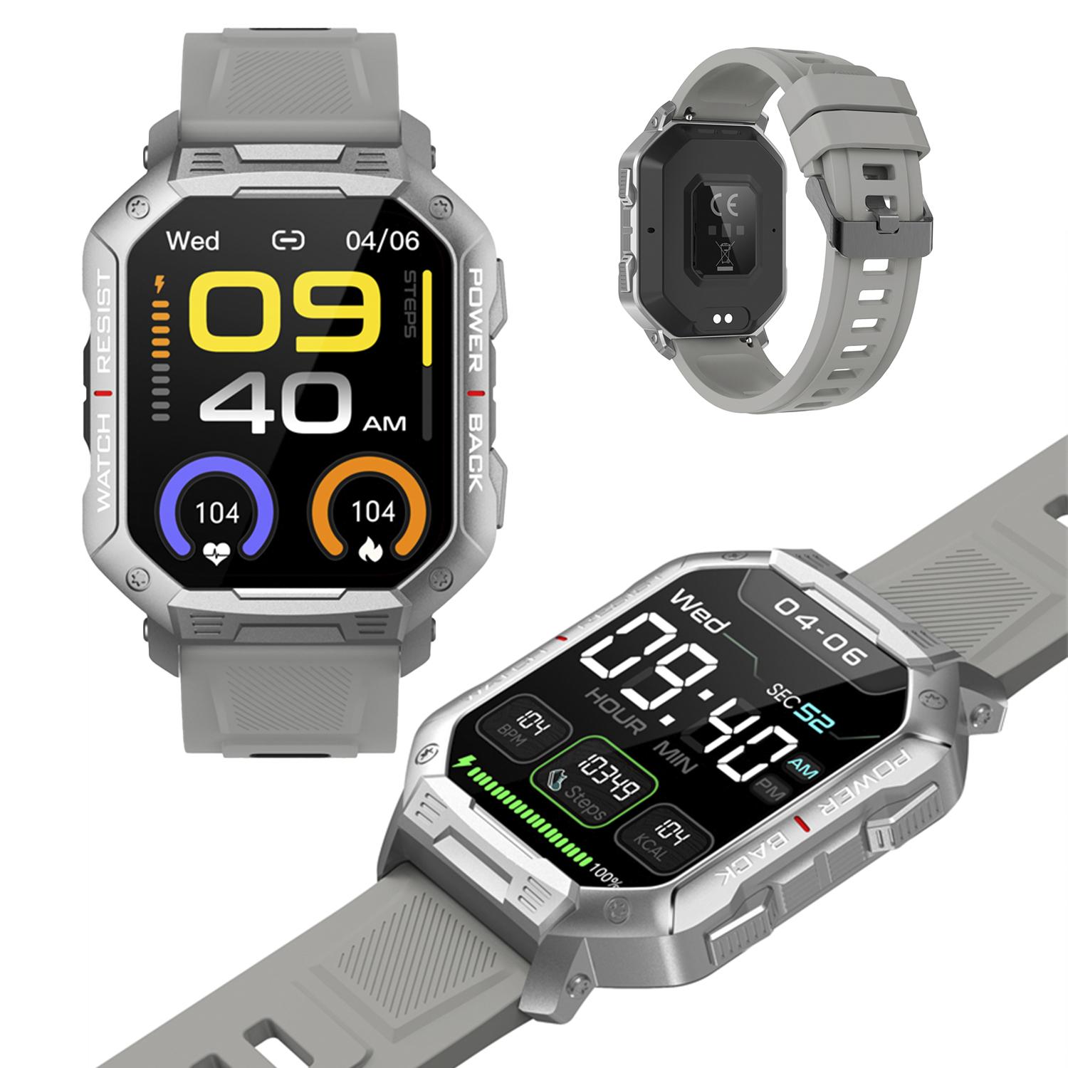 Smartwatch NX3 con modalità sport, frequenza cardiaca, pressione sanguigna e monitor O2. Batteria da 410 mAh.