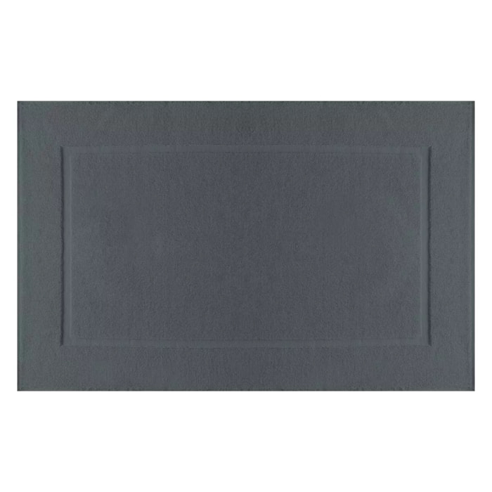 Tapis de bain pur coton 850 g/m² uni anthracite Vitae titane